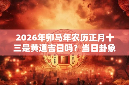 2026年卯马年农历正月十三是黄道吉日吗?当日卦象如何? 2026年卯马年农历正月十三是黄道吉日吗?当日卦象如何?