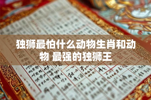 独狮最怕什么动物生肖和动物 最强的独狮王 独狮最怕什么动物生肖和动物 最强的独狮王