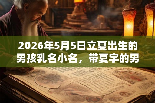 2026年5月5日立夏出生的男孩乳名小名，带夏字的男孩名字！