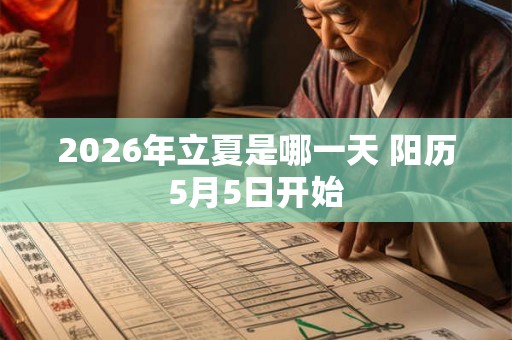 2026年立夏是哪一天 阳历5月5日开始