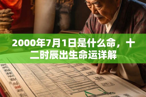 2000年7月1日是什么命，十二时辰出生命运详解