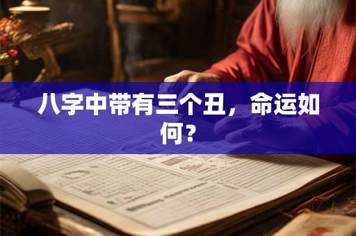 八字中带有三个丑，命运如何？