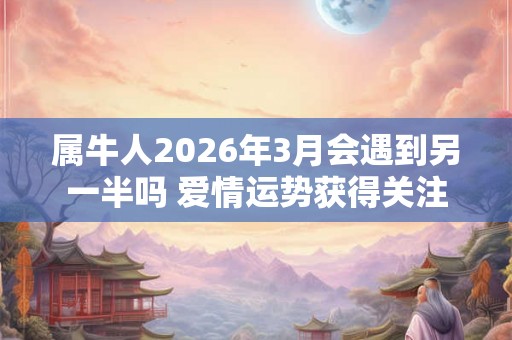 属牛人2026年3月会遇到另一半吗 爱情运势获得关注