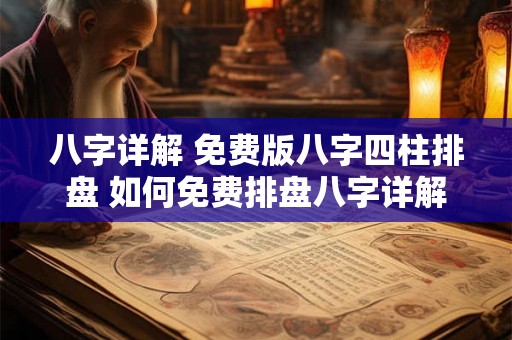 八字详解 免费版八字四柱排盘 如何免费排盘八字详解
