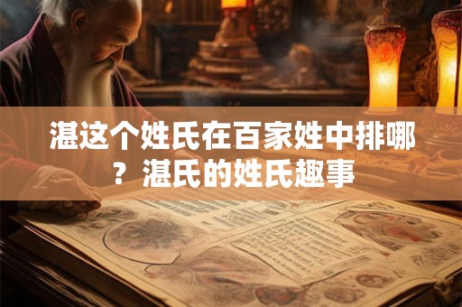 湛这个姓氏在百家姓中排哪？湛氏的姓氏趣事