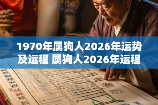 1970年属狗人2026年运势及运程 属狗人2026年运程如何