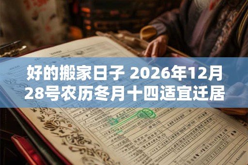 好的搬家日子 2026年12月28号农历冬月十四适宜迁居吗 好的搬家日子 2026年12月28号农历冬月十四适宜迁居吗