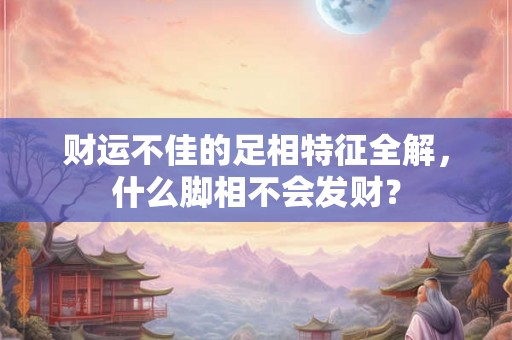 财运不佳的足相特征全解，什么脚相不会发财？