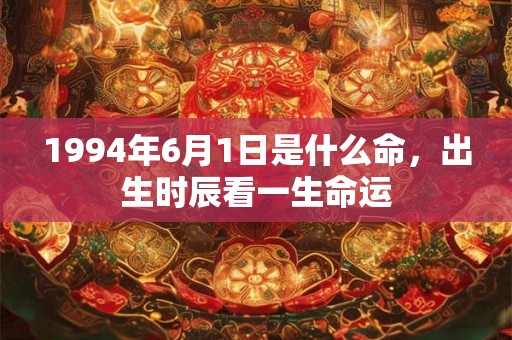 1994年6月1日是什么命，出生时辰看一生命运