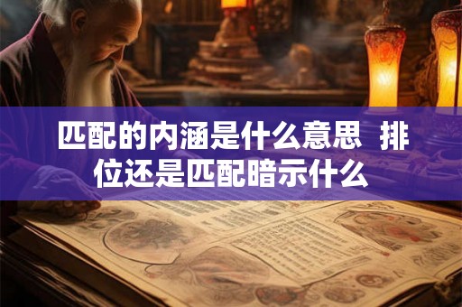 匹配的内涵是什么意思  排位还是匹配暗示什么