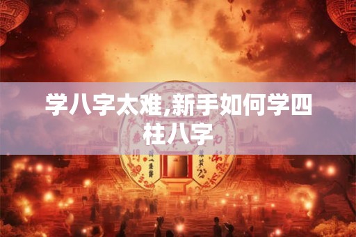 学八字太难,新手如何学四柱八字 学八字太难,新手如何学四柱八字