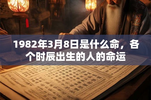 1982年3月8日是什么命，各个时辰出生的人的命运