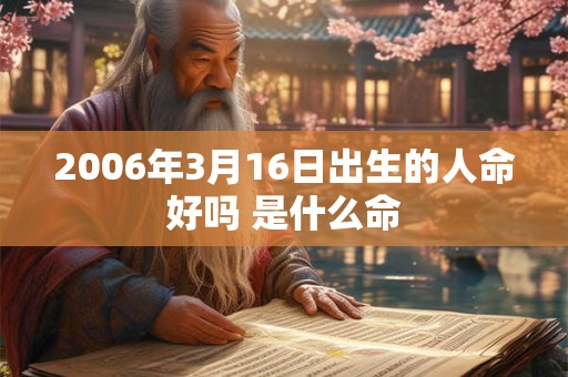 2006年3月16日出生的人命好吗 是什么命
