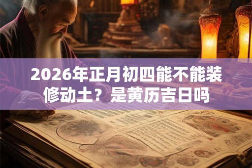2026年正月初四能不能装修动土？是黄历吉日吗