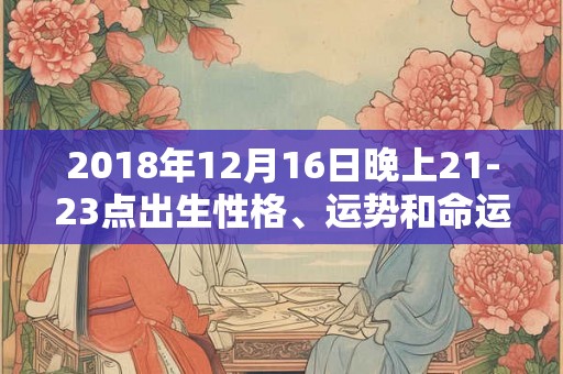 2018年12月16日晚上21-23点出生性格、运势和命运