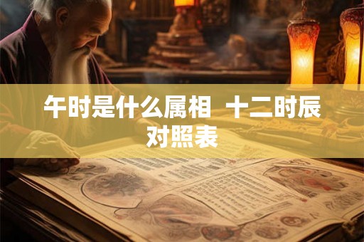 午时是什么属相  十二时辰对照表