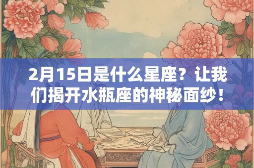 2月15日是什么星座？让我们揭开水瓶座的神秘面纱！