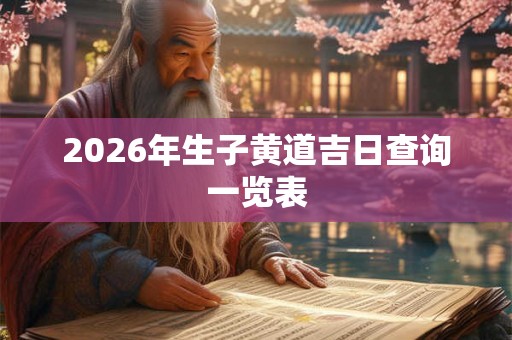 2026年生子黄道吉日查询一览表