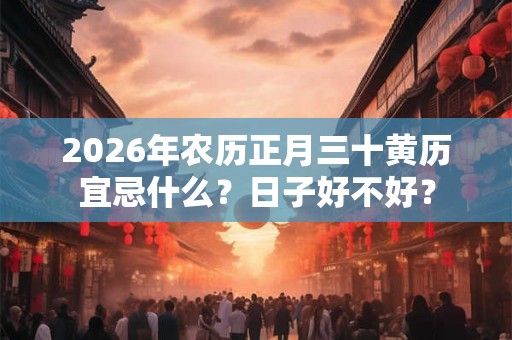 2026年农历正月三十黄历宜忌什么？日子好不好？