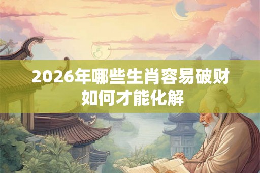 2026年哪些生肖容易破财 如何才能化解
