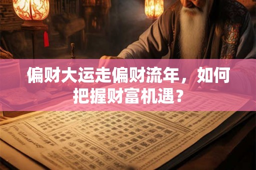 偏财大运走偏财流年，如何把握财富机遇？