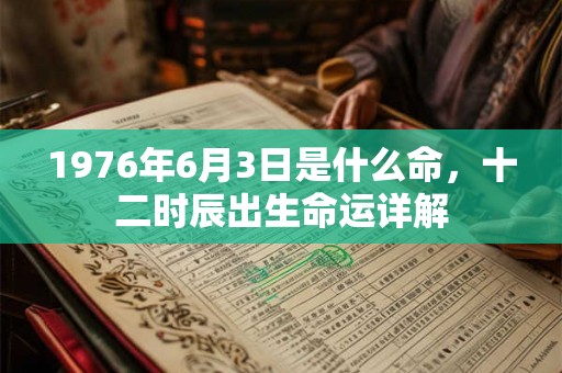 1976年6月3日是什么命，十二时辰出生命运详解