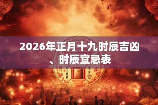 2026年正月十九时辰吉凶、时辰宜忌表