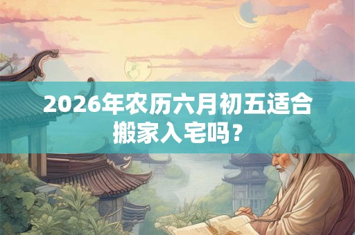 2026年农历六月初五适合搬家入宅吗？