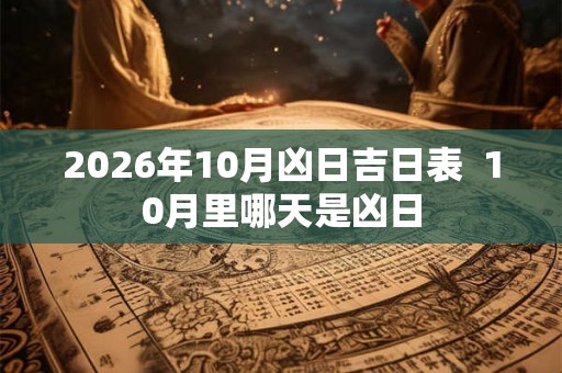 2026年10月凶日吉日表  10月里哪天是凶日