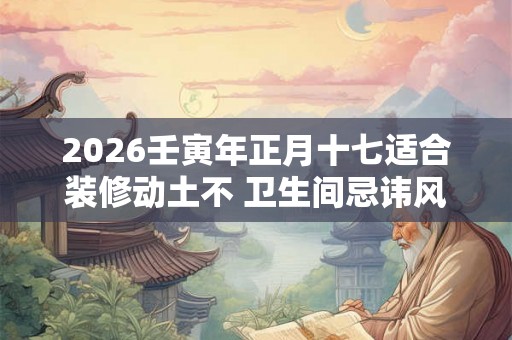 2026壬寅年正月十七适合装修动土不 卫生间忌讳风水