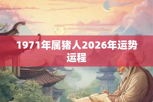 1971年属猪人2026年运势运程