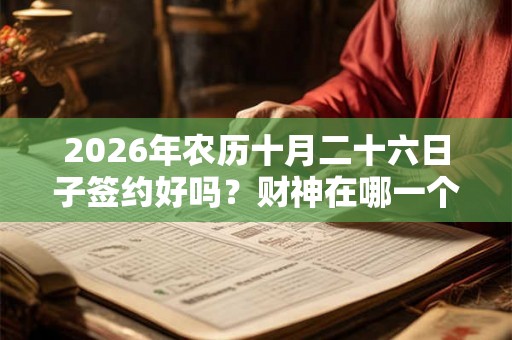 2026年农历十月二十六日子签约好吗？财神在哪一个方位？