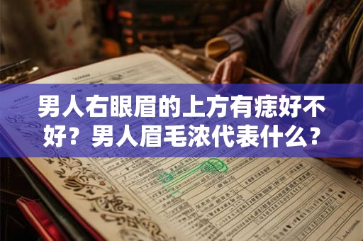 男人右眼眉的上方有痣好不好？男人眉毛浓代表什么？