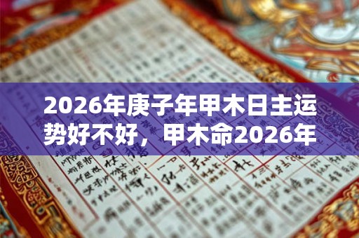 2026年庚子年甲木日主运势好不好，甲木命2026年运势