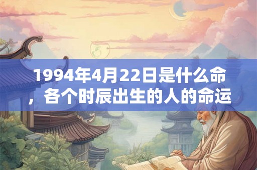 1994年4月22日是什么命，各个时辰出生的人的命运