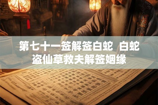 第七十一签解签白蛇  白蛇盗仙草救夫解签姻缘