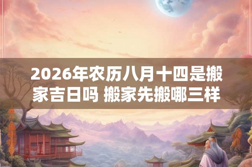 2026年农历八月十四是搬家吉日吗 搬家先搬哪三样东西