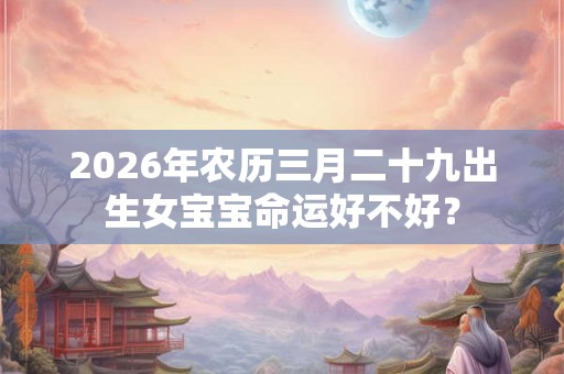 2026年农历三月二十九出生女宝宝命运好不好？