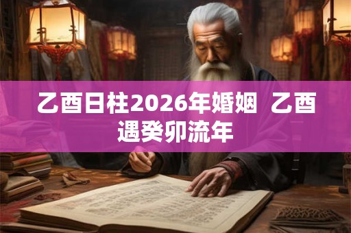 乙酉日柱2026年婚姻  乙酉遇癸卯流年