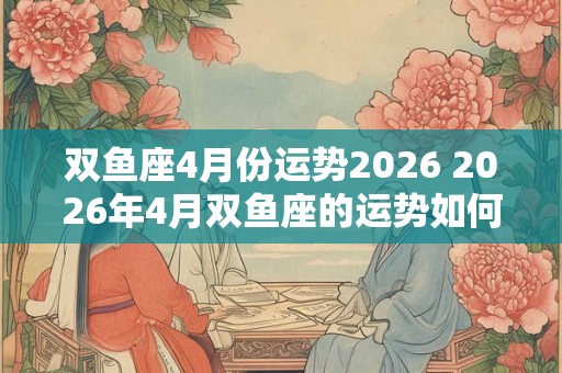 双鱼座4月份运势2026 2026年4月双鱼座的运势如何