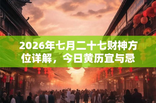 2026年七月二十七财神方位详解,今日黄历宜与忌 2026年七月二十七财神方位详解,今日黄历宜与忌