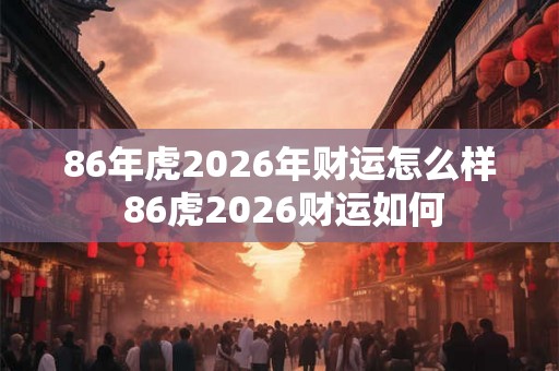 86年虎2026年财运怎么样 86虎2026财运如何