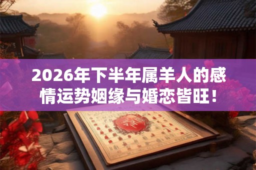 2026年下半年属羊人的感情运势姻缘与婚恋皆旺！