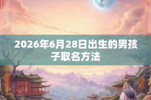 2026年6月28日出生的男孩子取名方法