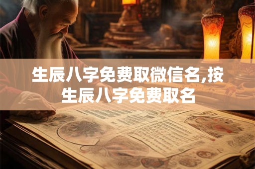 生辰八字免费取微信名,按生辰八字免费取名 生辰八字免费取微信名,按生辰八字免费取名