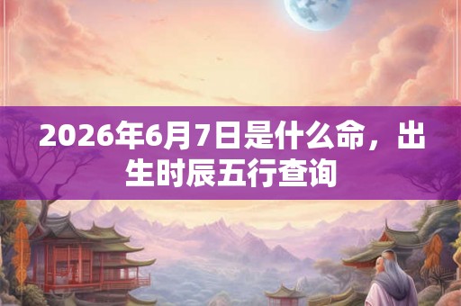 2026年6月7日是什么命，出生时辰五行查询