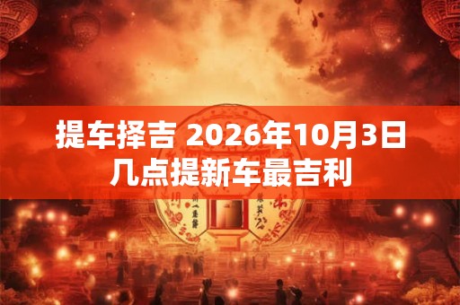 提车择吉 2026年10月3日几点提新车最吉利