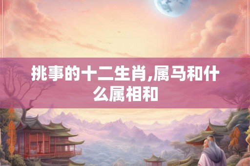 挑事的十二生肖,属马和什么属相和