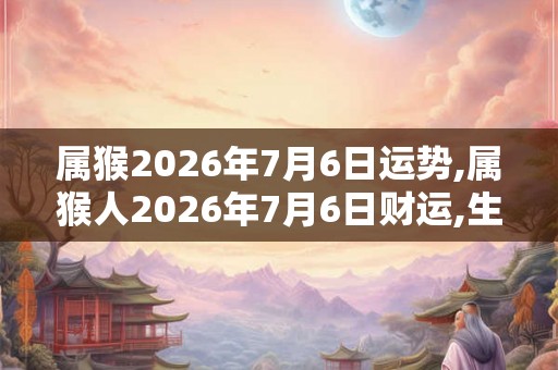 属猴2026年7月6日运势,属猴人2026年7月6日财运,生肖猴2026年7月6日运势