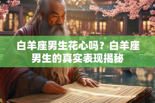 白羊座男生花心吗？白羊座男生的真实表现揭秘